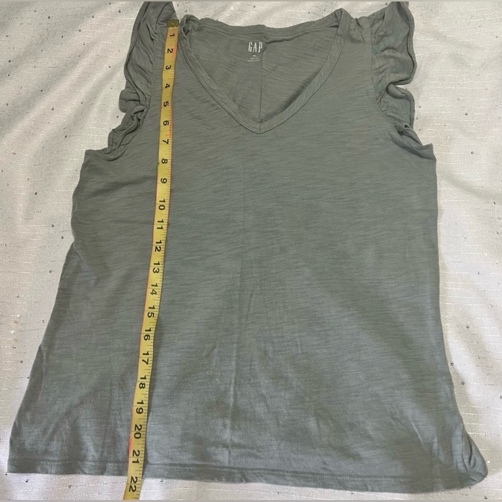 GAP Green Ruffle Sleeve Tank Top - Picture 2 of 6